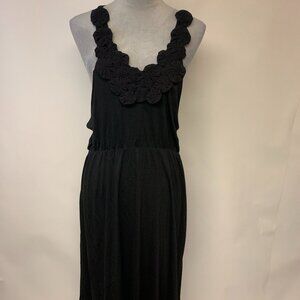 Spiegel Dress Womens Size XL Black 80s Halter Vacation Resort Cruise Vintage